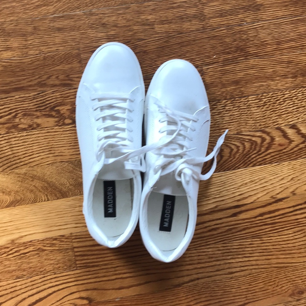 All white Madden shoes